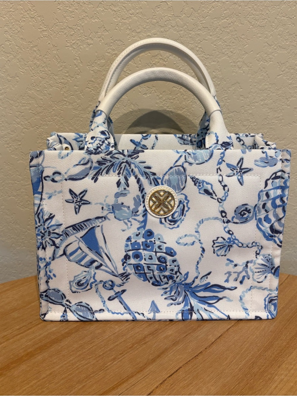 Lilly Pulitzer White and Blue Adair Mini Bag - Picture 6 of 7